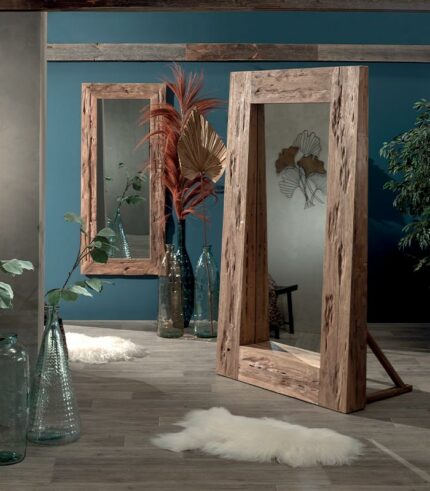 Grand miroir Kali en teck recyclé