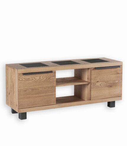Meuble TV avec sa céramique aspect ardoise incrustée