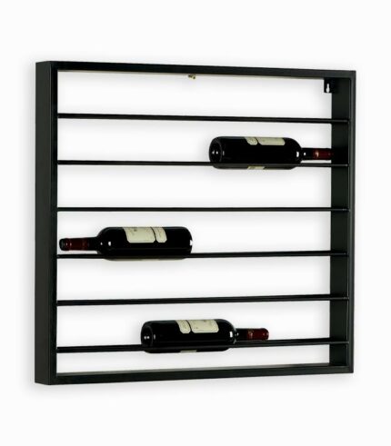 Etagère à vin murale en fer noir
