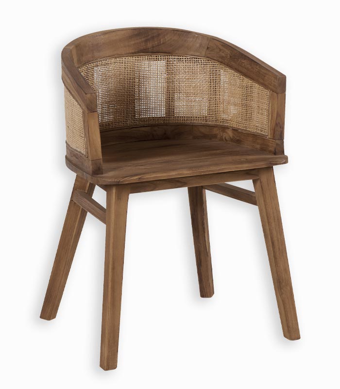 Fauteuil ELWOOD Fauteuil ELWOOD teck recyclé en cannage