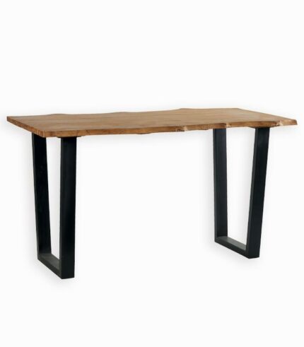 Table haute TREE en teck et métal, le teck à l’état pur !