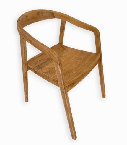 Chaise en teck massif avec accoudoirs