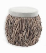 Pouf en bois flotté naturel
