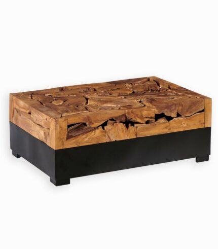 Table basse en teck et métal