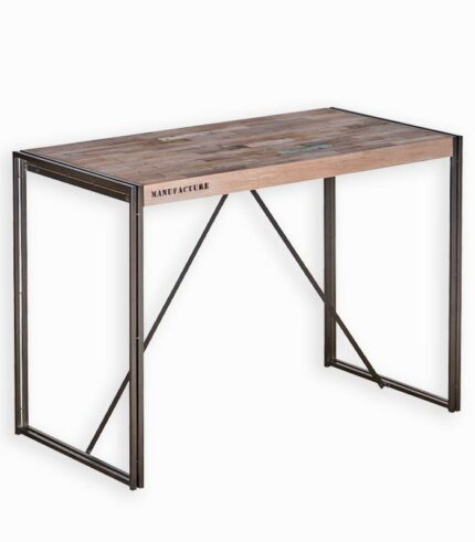 Table en bois de bateau recyclé et métal