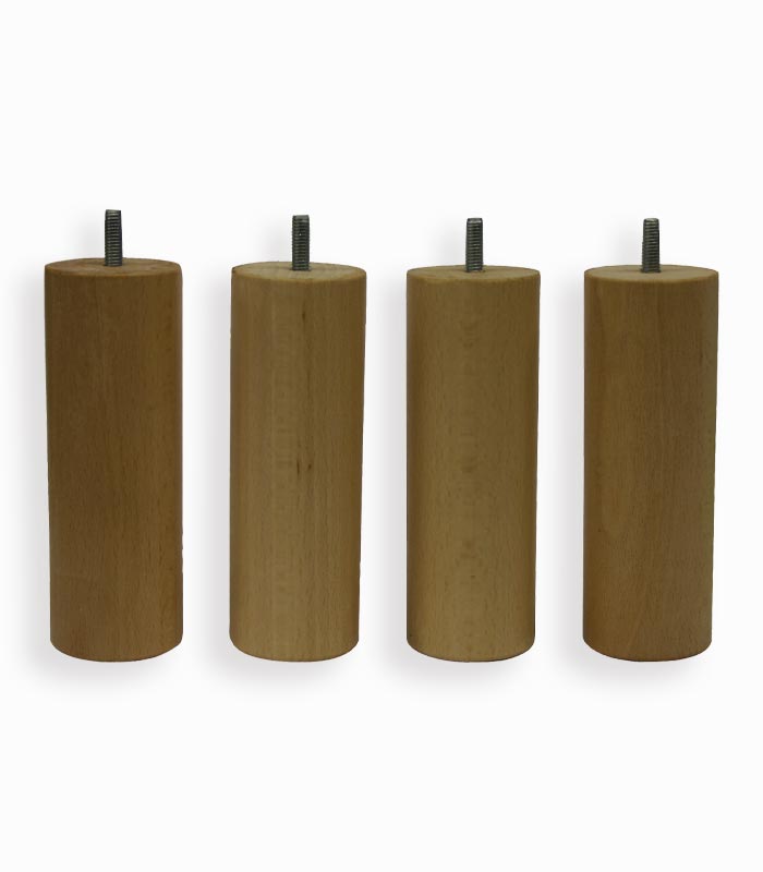Jeu de 4 pieds Pieds en bois pour sommier tapissier
