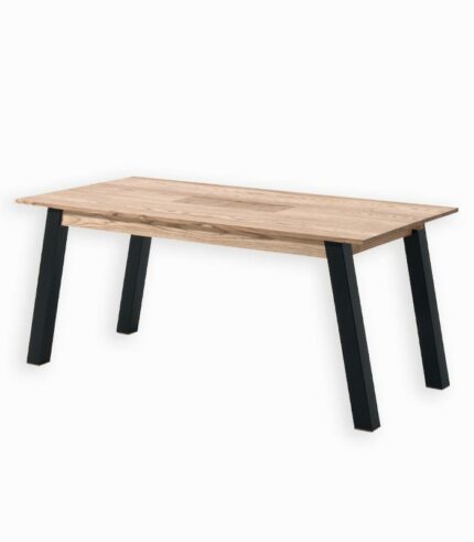 Table en frêne massif et pieds métal