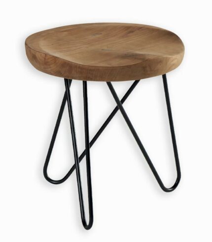 Tabouret TECK et pieds métal