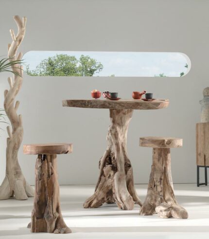 Tabouret haut TECK RACINE