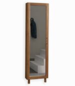Armoire à chaussures en bois avec porte miroir