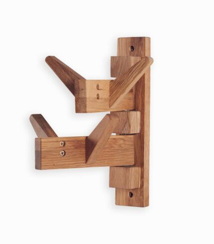 Porte-manteaux double orientable en chêne huilé