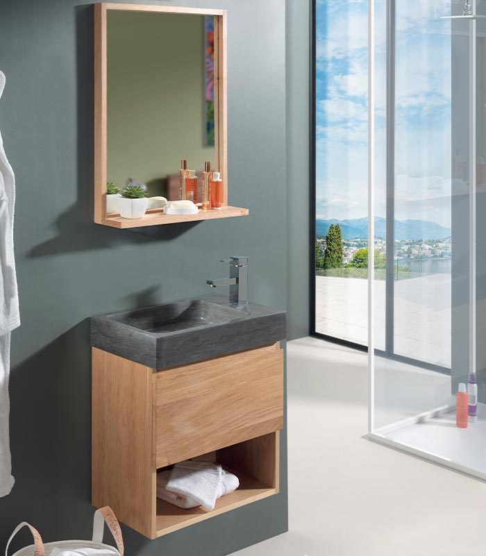 Salle de bains STONE Meuble avec vasque en pierre naturelle