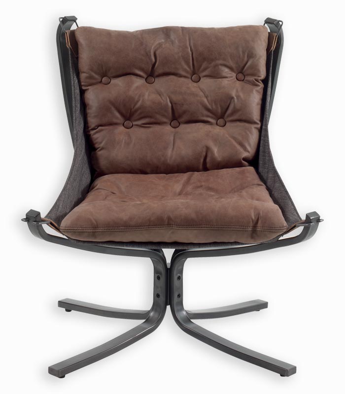 Fauteuil cuir NORMAN Fauteuil en cuir NORMAN au design vintage