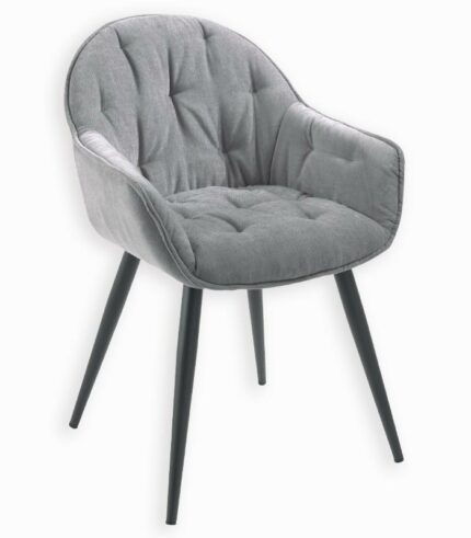 Chaise vintage en tissu et métal