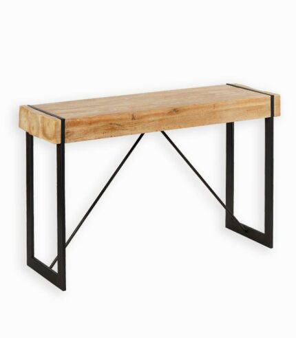 Console en sapin massif et pieds en fer