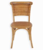 Chaise bistrot en orme et rotin