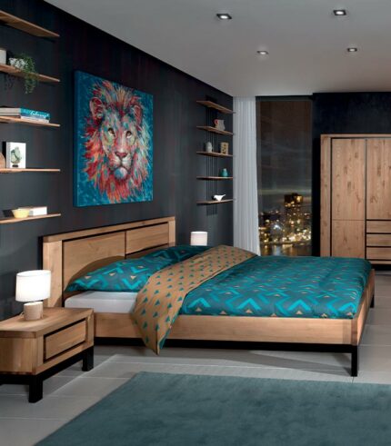 Lit FOX en pin massif au design contemporain