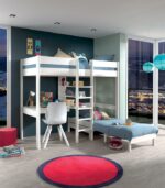 Lit compact en pin massif blanc