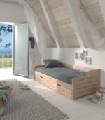 Lit COSY VICKY en pin massif avec tiroir