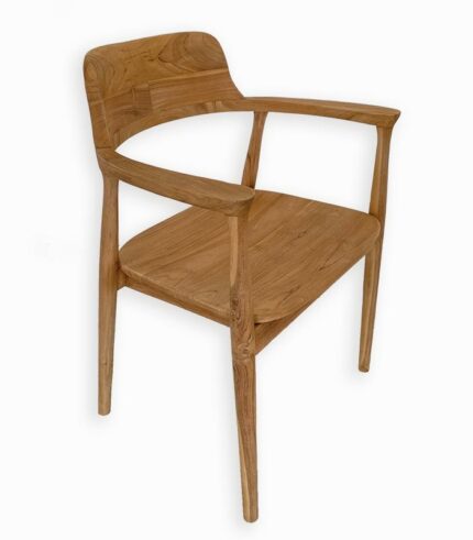 Chaise en teck massif avec accoudoirs