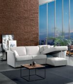 Canapé d'angle Bed-express gris ouvert
