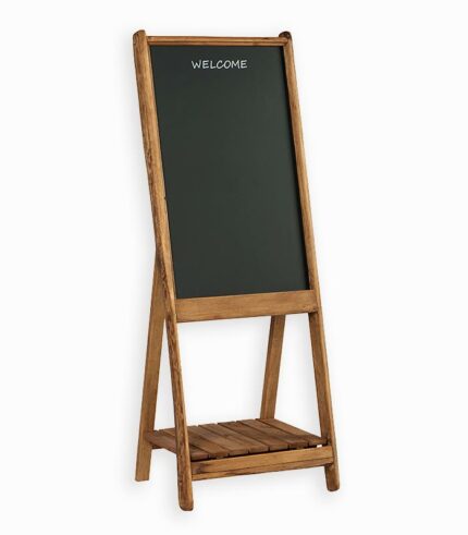 Chevalet en pin recyclé avec tableau noir