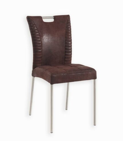 Chaise en microfibre havane design vintage