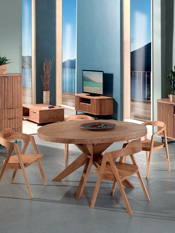 table en teck massif design exotique