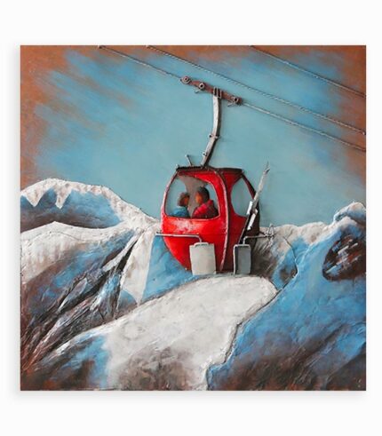Tableau en métal Télécabine œuf ROUGE