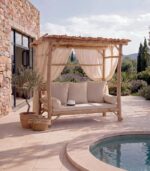 Banquette en teck pour terrasse