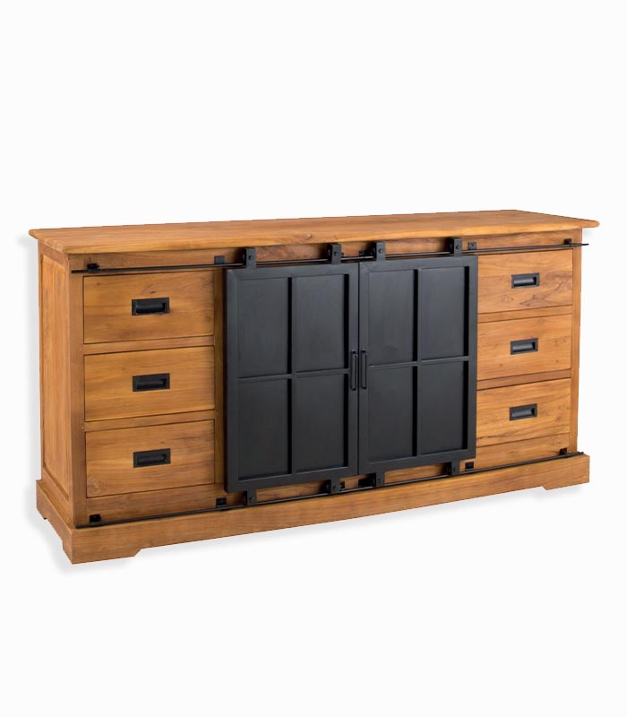 Bahut teck STANLEY Bahut teck recyclé STANLEY 2 portes