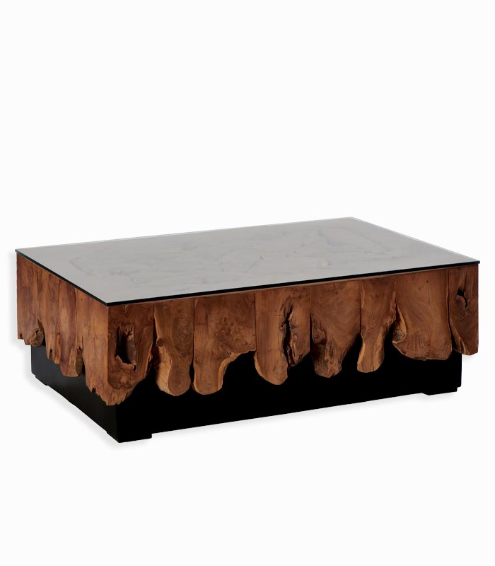 Table basse teck et métal BURI Table basse teck et métal BURI