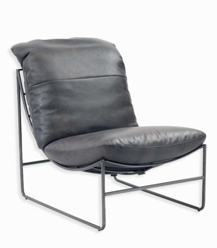 Fauteuil cuir GILFERD gris