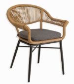 Fauteuil alu et rotin SANDY