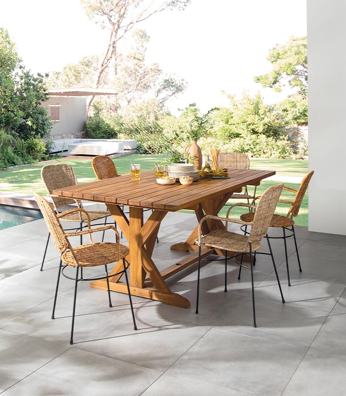 Table de jardin teck JAYA Table de jardin teck JAYA