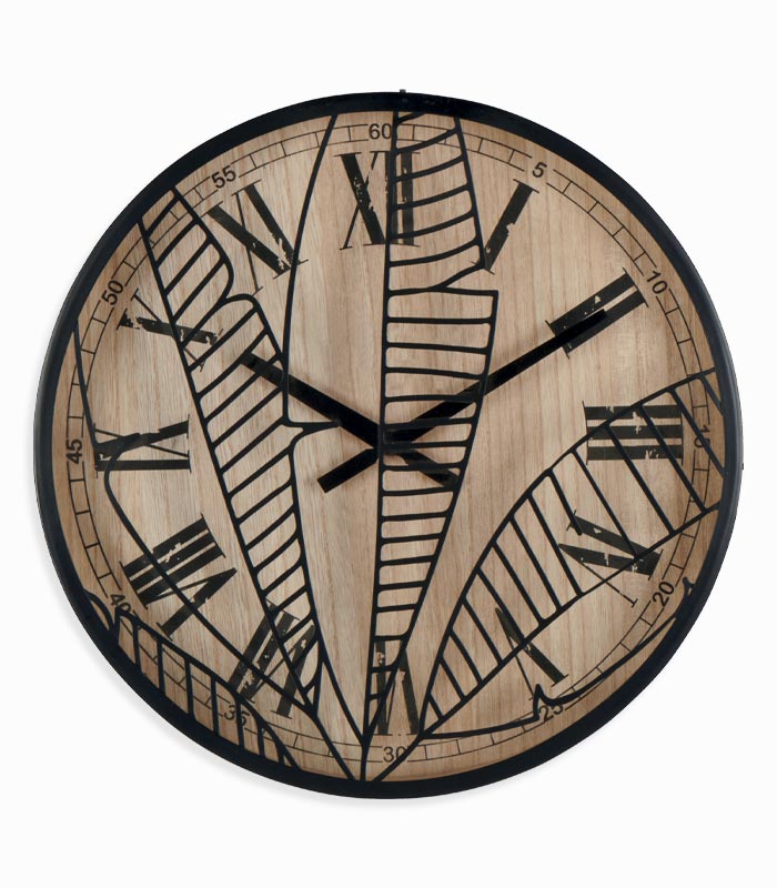 Horloge murale feuillage noire Horloge murale feuillage noire