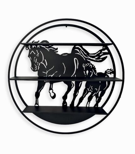 Etagère murale CORK motif chevaux