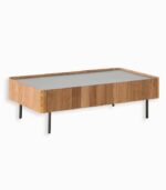 Table basse teck recyclé NEVADA 2 tiroirs