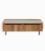 Table basse teck recyclé NEVADA 2 tiroirs