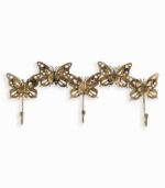 Patère triple papillons métal doré