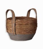 Set de 2 paniers bicolores naturel/gris