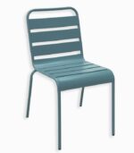 Chaise de jardin bleue empilable HURON