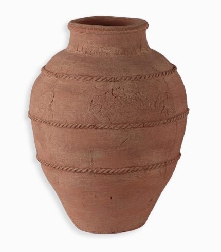 Vase boule en terre cuite H 38 cm