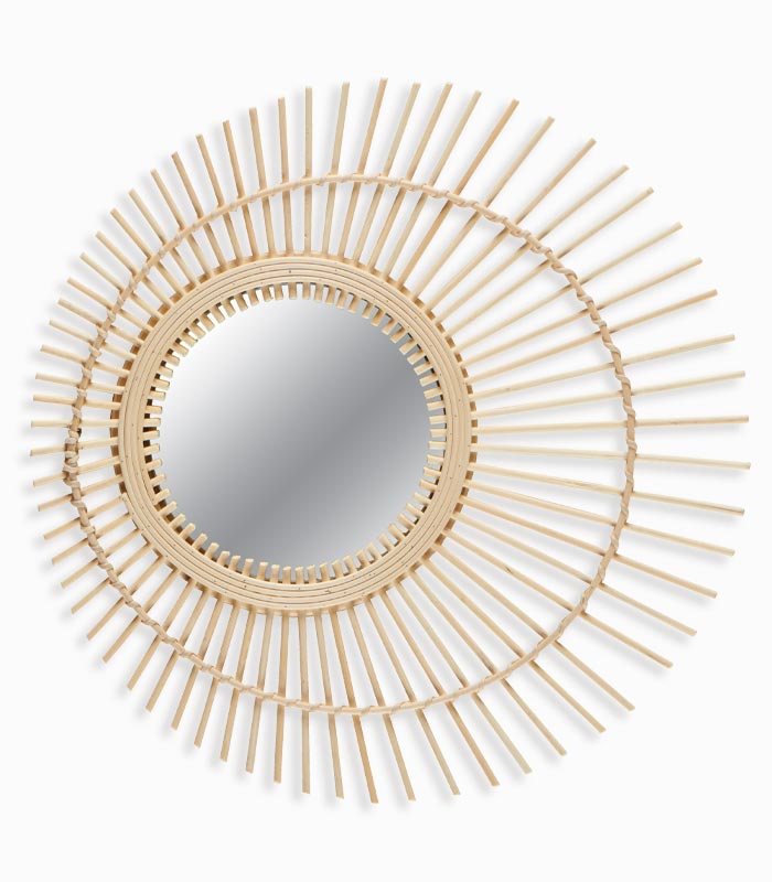 Miroir rond en bambou Miroir rond en bambou