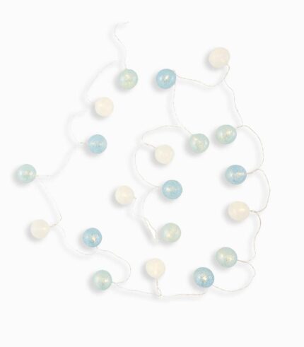 Guirlande lumineuse boules blanches et bleues