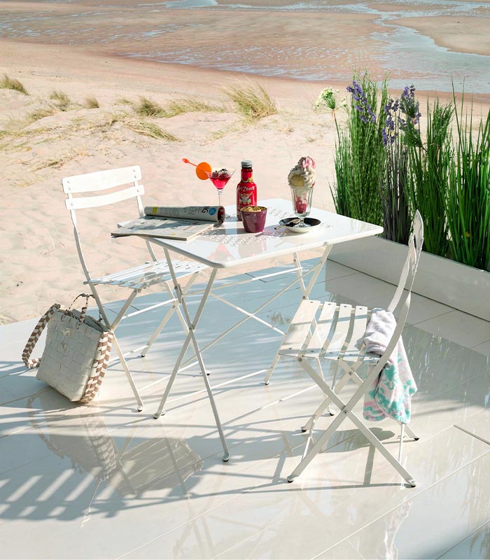 NIXIPABL21-amb Set de jardin PARTY laqué blanc