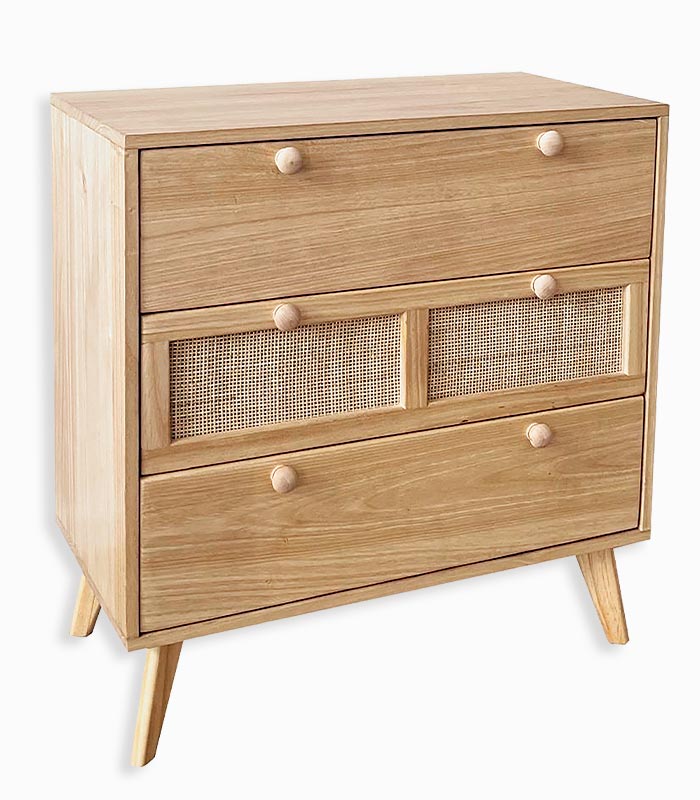 Commode bois 3 grands tiroirs TONLE Commode bois 3 grands tiroirs TONLE