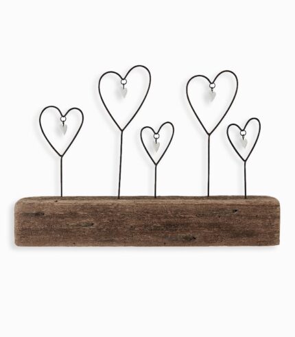 Déco à poser 5 cœurs