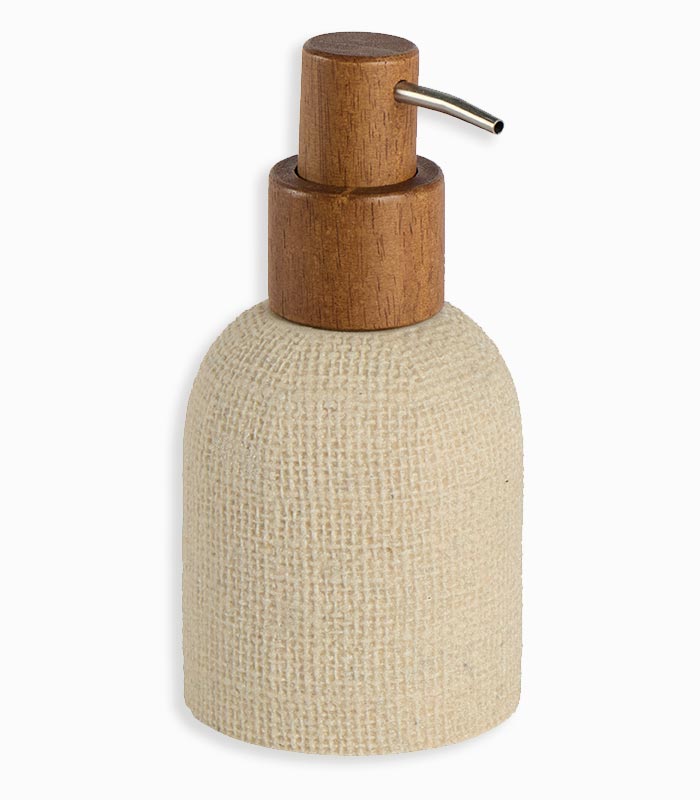 BO1020-013 Distributeur à savon en résine beige – Image 1