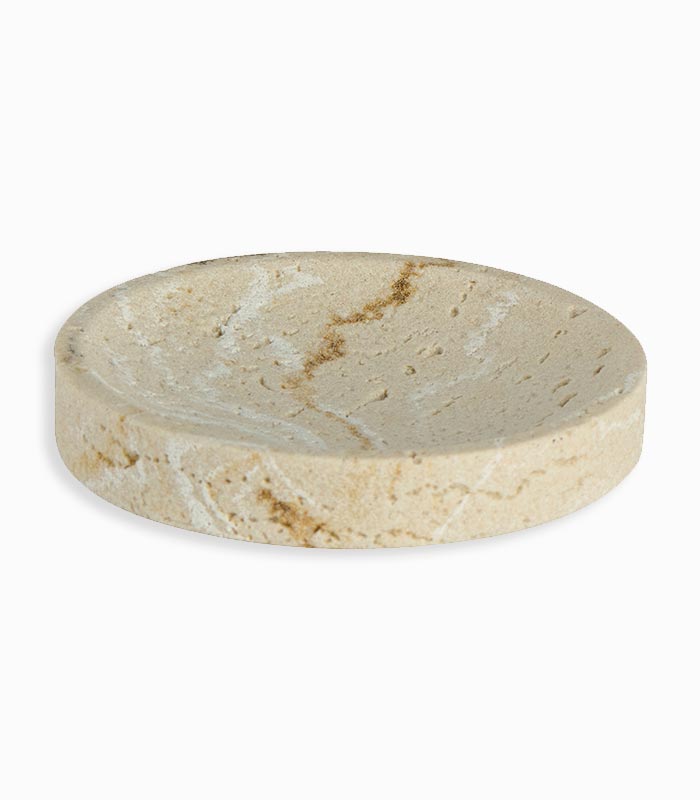 Porte-savon ovale façon marbre rose Porte-savon ovale façon marbre rose